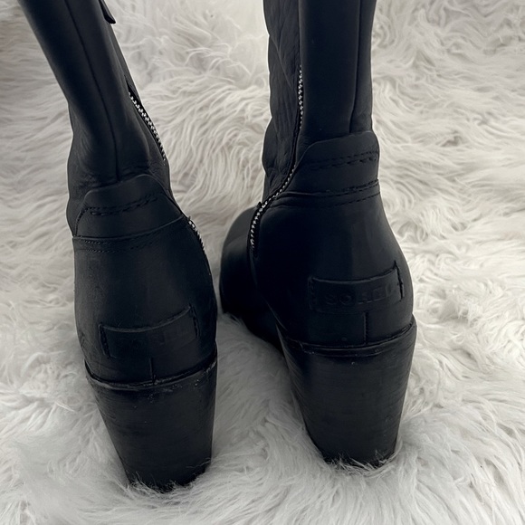 Black Sorel leather Wedge boots - Picture 3 of 5